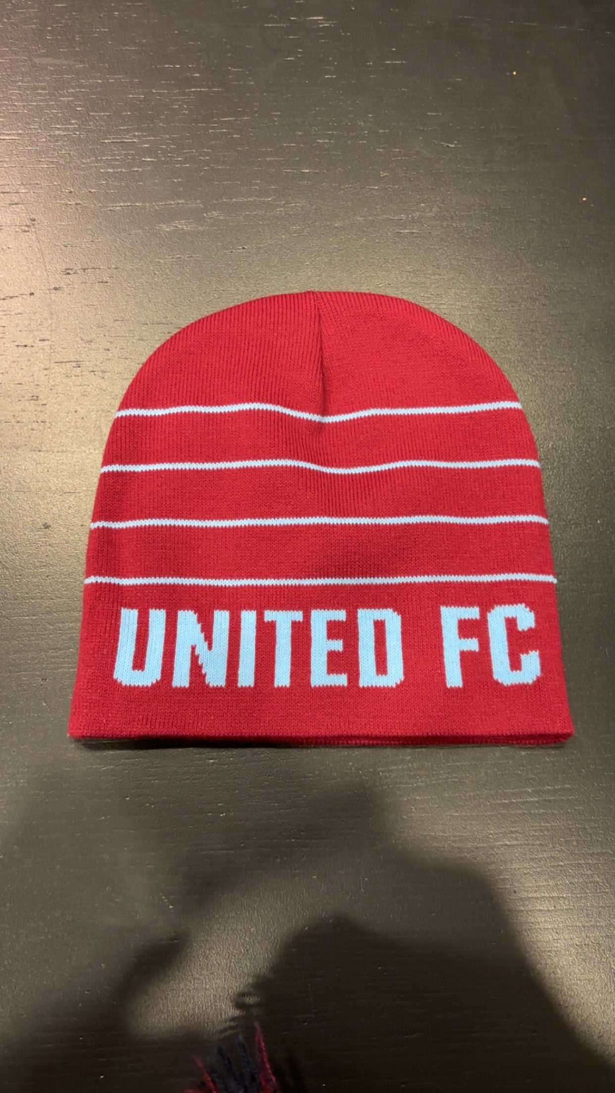 Beanie Hat - Claret & Blue Stripe